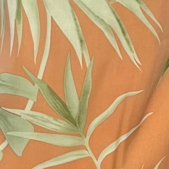 Hilo Hattie Hawaiian Dress Size Medium Orange Green Sleeveless Tropical Leaf - Picture 5 of 7
